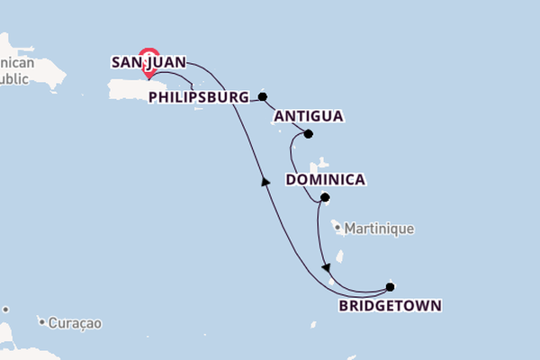Luxury San Juan Sunsets with Barbados & Antigua