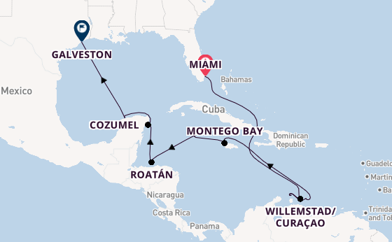 Caribbean from Miami, Florida, USA with the Seven Seas Splendor