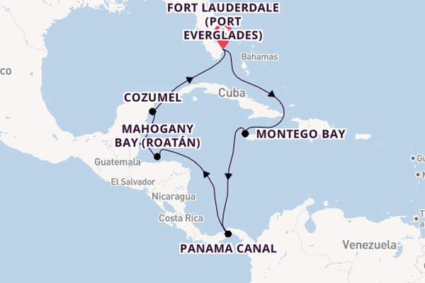 Central America from Fort Lauderdale (Port Everglades), Florida, USA with the Viking Mars