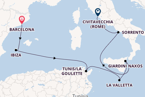 Westelijke Middellandse Zee vanaf Barcelona, Spanje met de EXPLORA II