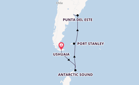 South America from Ushuaia, Argentina with the Azamara Quest