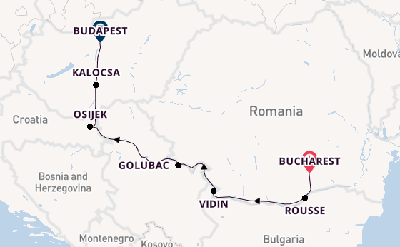 Danube River, Europe from Bucharest, Romania with the Viking Eldir