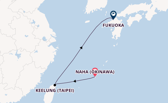Oost-Azië vanaf Naha (Okinawa), Japan met de Costa Serena