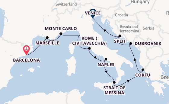 Western Mediterranean from Barcelona, Spain with the Viking Jupiter