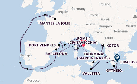 Mediterranean from Rome (Civitavecchia), Italy with the Seabourn Ovation 