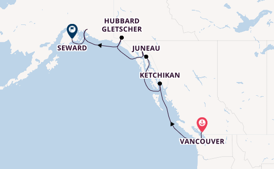 Alaska ab Vancouver, Kanada auf der Silver Moon
