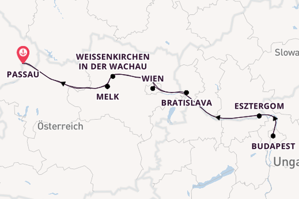 Donau ab Passau, Deutschland auf der MS VistaLilea