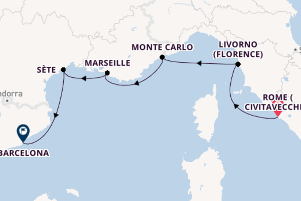 8 day expedition to Barcelona from Rome (Civitavecchia)