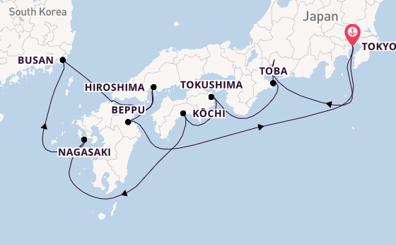 Japan from Tokyo, Japan with the Sapphire Princess