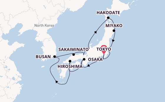 Japan from Tokyo, Japan with the Noordam