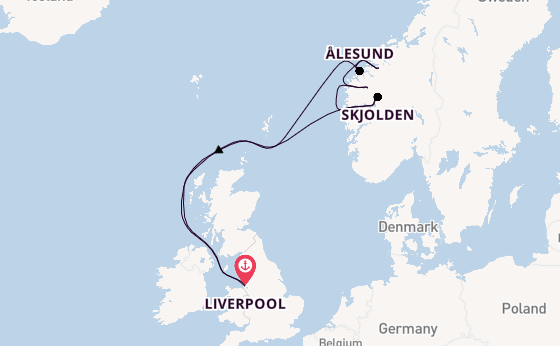 Norway from Liverpool, England with the Borealis