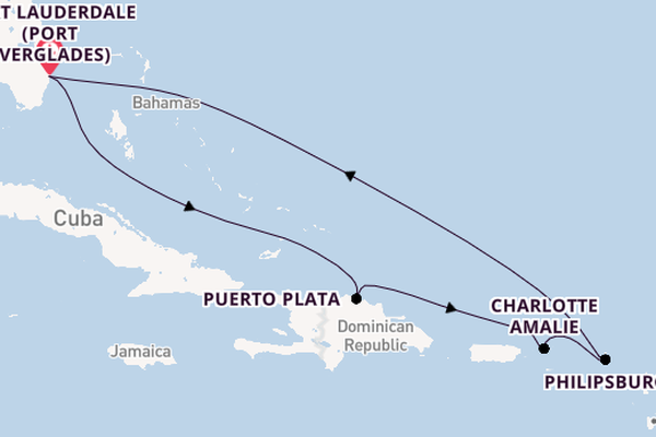 Caribbean from Fort Lauderdale (Port Everglades), Florida, USA with the Celebrity Beyond