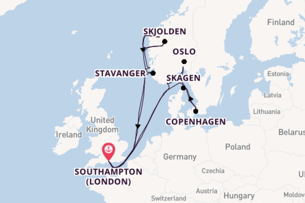 Norway from Southampton (London), England, United Kingdom with the Sky Princess 