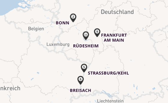 Rhein ab Köln, Deutschland auf der Annika