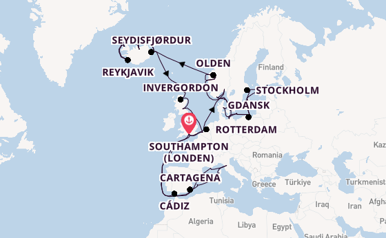 Westelijke Middellandse Zee vanaf Southampton (Londen), Engeland met de Regal Princess