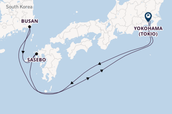 Japan vanaf Tokio, Japan met de MSC Bellissima