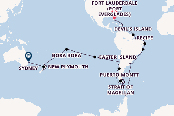 Transpacific from Fort Lauderdale (Port Everglades), Florida, USA with the Volendam