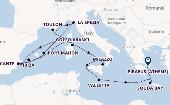 Western Mediterranean from Alicante with the Balmoral