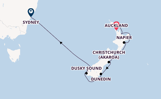 New Zealand from United Kingdom with the Celebrity Edge