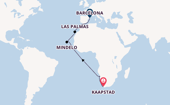 Zuidelijk Afrika vanaf Kaapstad, Zuid-Afrika met de Costa Deliziosa