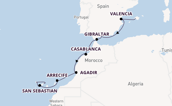 Westelijke Middellandse Zee vanaf Palma de Mallorca, Mallorca, Spanje met de MS EUROPA