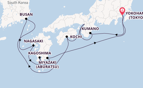 Japan from Yokohama (Tokyo), Japan with the Diamond Princess