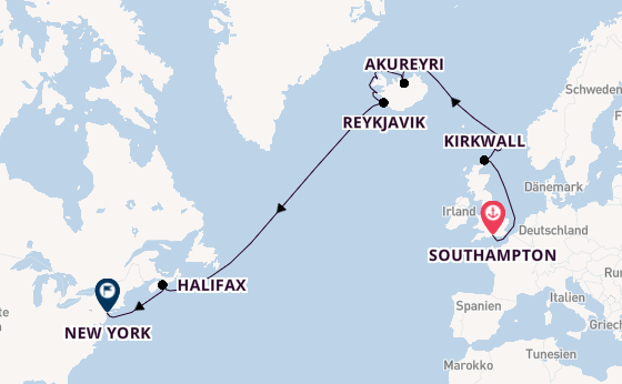 Transatlantik ab Southampton, Großbritannien auf der Regal Princess