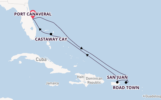 Caribbean from Port Canaveral, Florida with the Disney Treasure