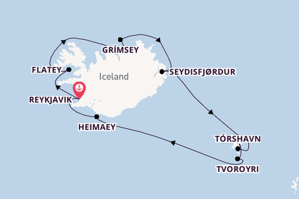 Arctica vanaf Reykjavik, IJsland met de Seabourn Pursuit