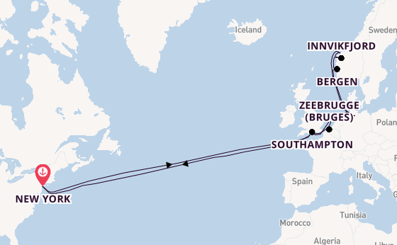 Transatlantic from New York, USA with the Queen Mary 2