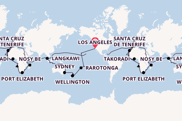 Round-the-World Trip from Los Angeles, California, USA with the Viking Sky