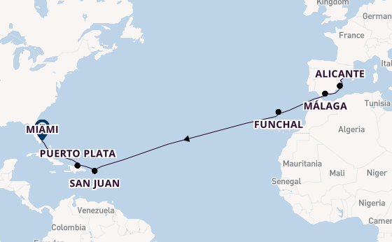 trans-Atlantisch vanaf Barcelona, Spanje met de Marina