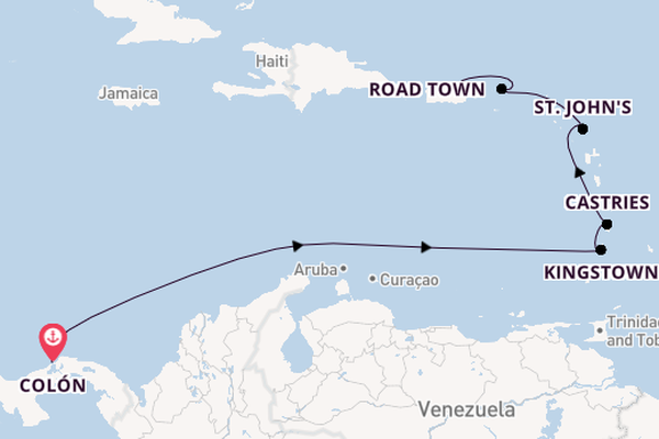 Caribbean from Colón, Panama with the Grandeur of the Seas