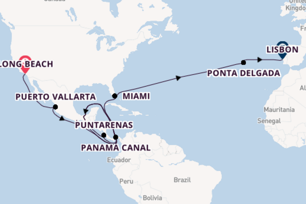 Transatlantic from Long Beach, California, USA with the Seabourn Encore