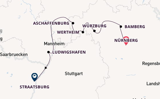 Main vanaf Nürnberg, Duitsland met de VIVA MOMENTS