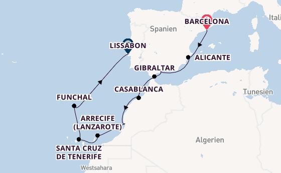 Westliches Mittelmeer ab Barcelona, Spanien auf der Seven Seas Navigator