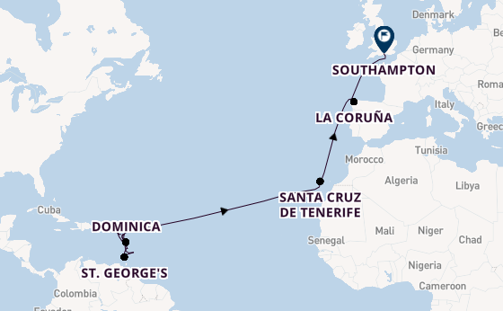 Caribbean from Charlestown (Nevis), St. Kitts with the Iona