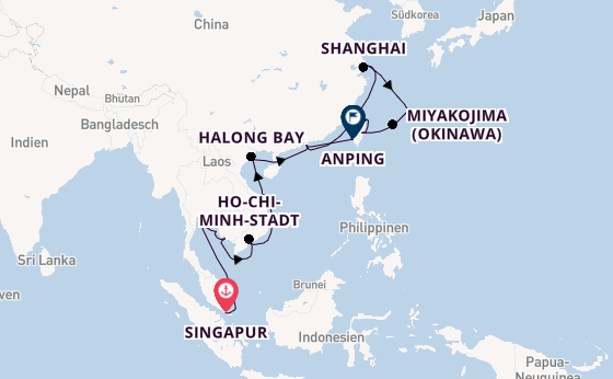 Südostasien ab Singapur, Singapur auf der Seabourn Encore