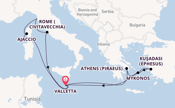 Mediterranean Sea from Valletta, Malta with the Azura