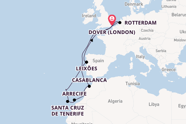 Canary Islands from London (Dover) with the Nieuw Statendam