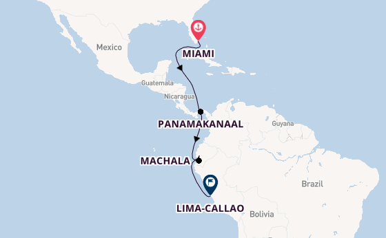 Zuid-Amerika vanaf Miami, Verenigde Staten met de Seabourn Quest