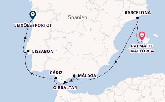 Westliches Mittelmeer ab Palma de Mallorca auf der Mein Schiff 6