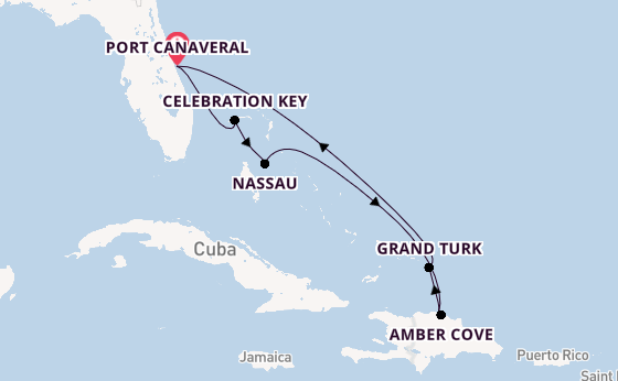 Caribbean from Port Canaveral, Florida with the Carnival Mardi Gras