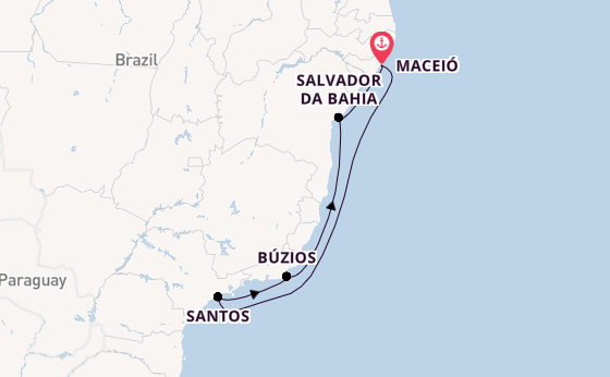 Brazil from Maceió, Brazil with the MSC Virtuosa