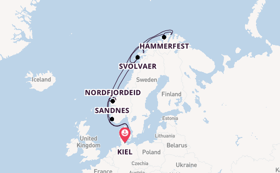 Noorwegen vanaf Kiel, Duitsland met de VASCO DA GAMA