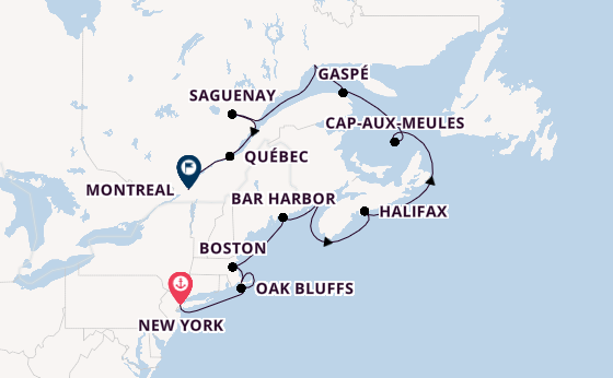 Amerikaanse Oostkust vanaf Manhattan, NY met de Azamara Quest