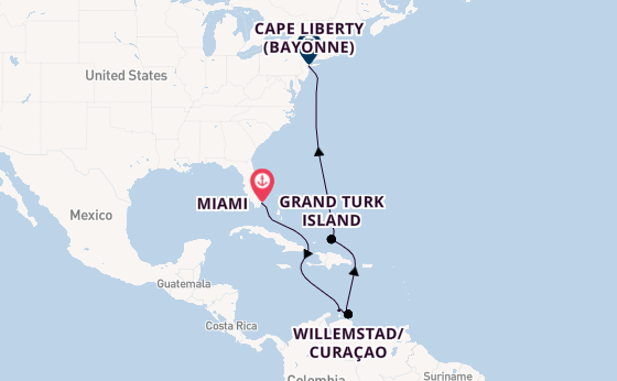 Caribbean from Miami, Florida, USA with the Independence of the Seas