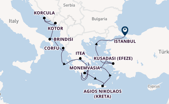 Oostelijke Middellandse Zee vanaf Dubrovnik, Kroatië met de Seabourn Ovation