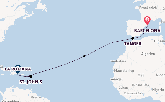 Karibik ab Barcelona, Spanien auf der MSC Opera