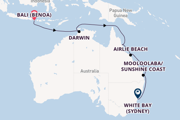 Australia from Bali (Benoa), Indonesia with the Azamara Pursuit